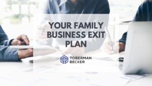 Image of family members discussing business exit strategy.